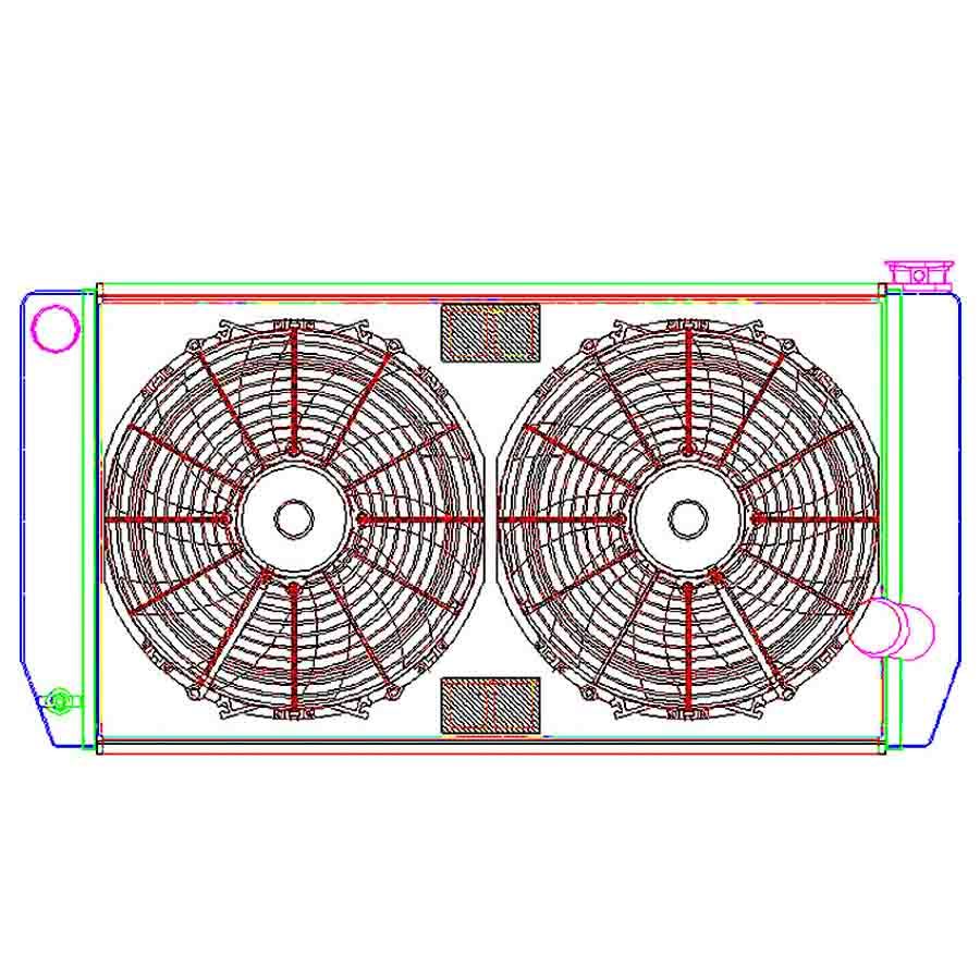 Griffin Radiator w/ Fans 31in x 15.50in GM GRICU55271X