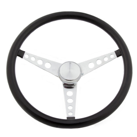Grant Classic 15in Black Vinyl Wheel - Chrome 3-Spoke GRT277