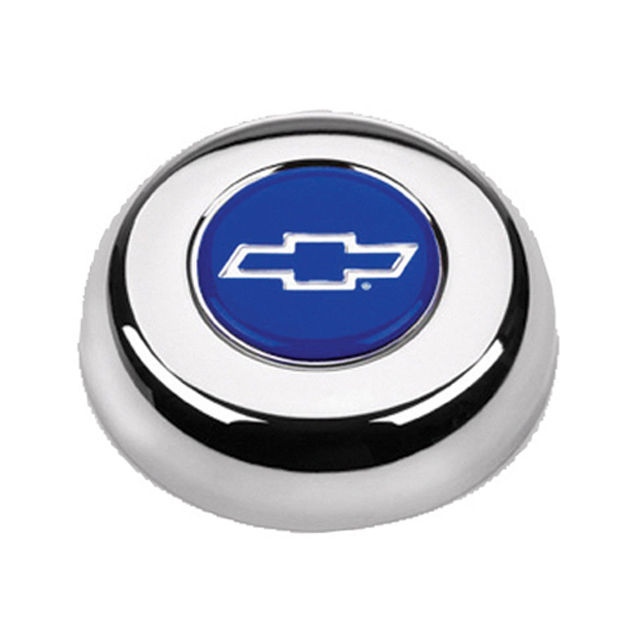 Grant Chrome Horn Button Chevy Bowtie Blue/Silver GRT5630