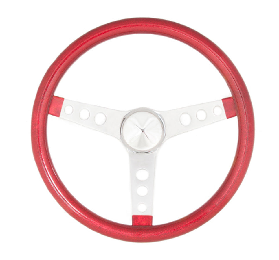 Grant Steering Wheel Mtl Flake Red/Spoke Chrm 13.5 GRT8445