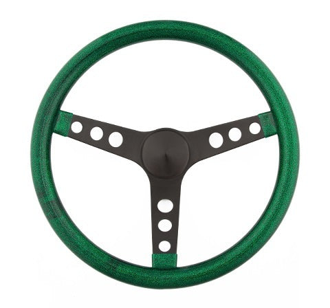 Grant Steering Wheel Mtl Flake Green/Spoke Blk 13.5 GRT8452