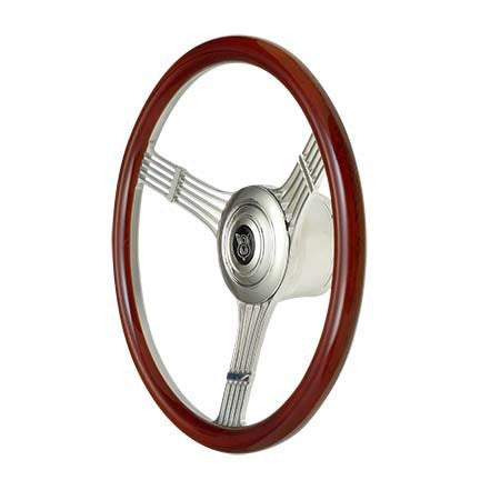 GT Performance Steering Wheel Retro Banjo Wood Pol. Spokes GTP21-4247