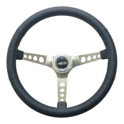 GT Performance Steering Wheel Retro Leather Stainless Spokes GTP35-5445