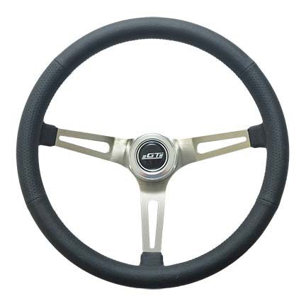 GT Performance Steering Wheel Retro Leather Stainless Spokes GTP36-5445