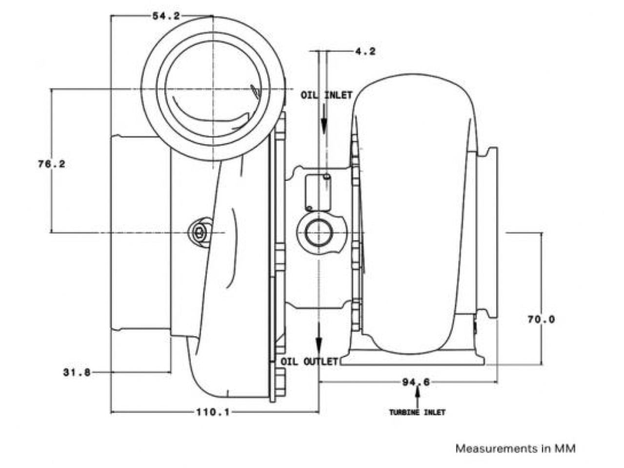 Garrett GTX3584RS Turbine Hsg Kit O/V V-Band / V-Band 1.21 A/R (SS)