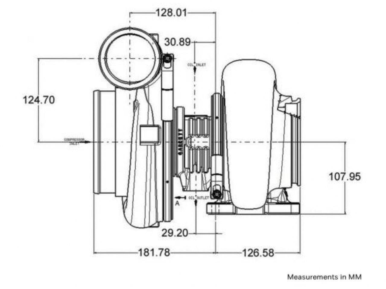 Garrett GTX5533R Super Core 88mm Inducer SFI Gen II