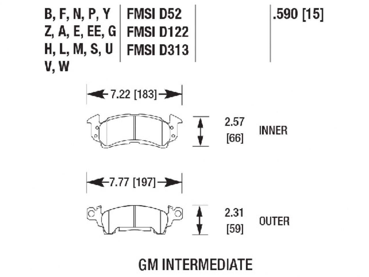 Hawk Brake Pads HB103Q.590 Item Image