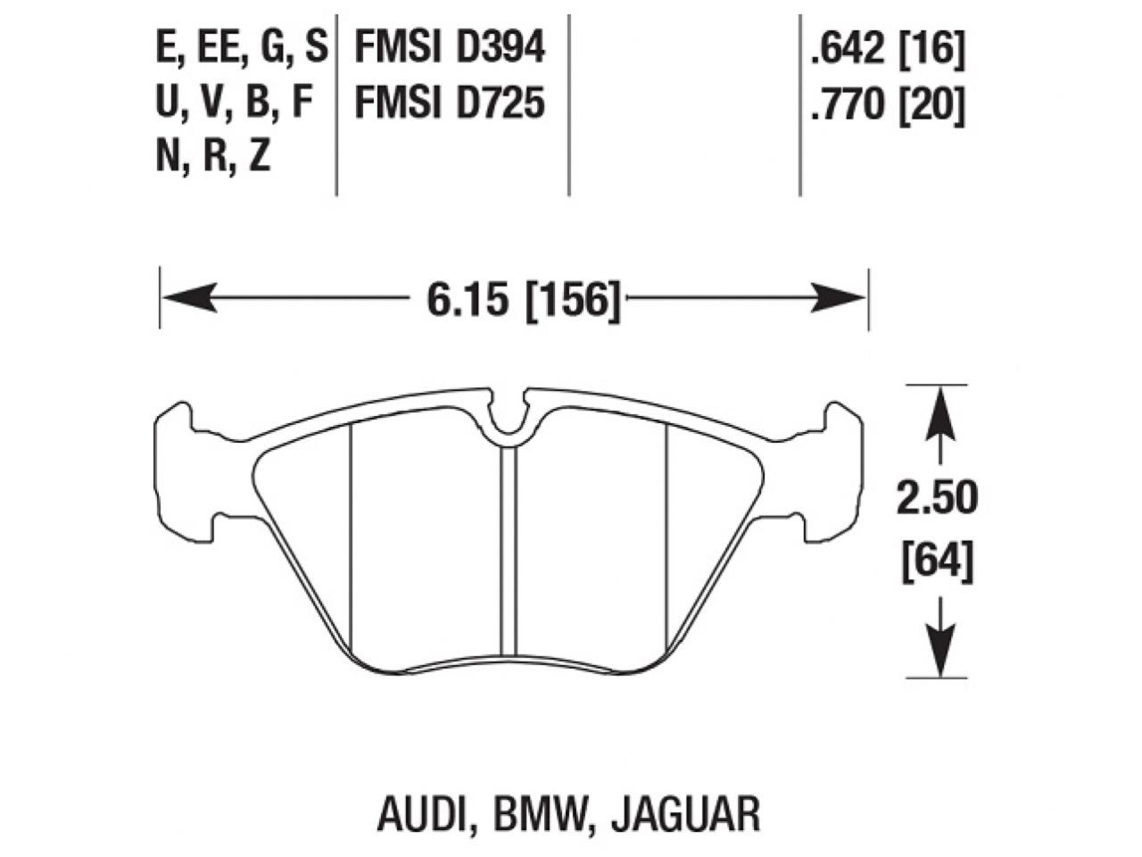 Hawk Brake Pads HB135E.642 Item Image