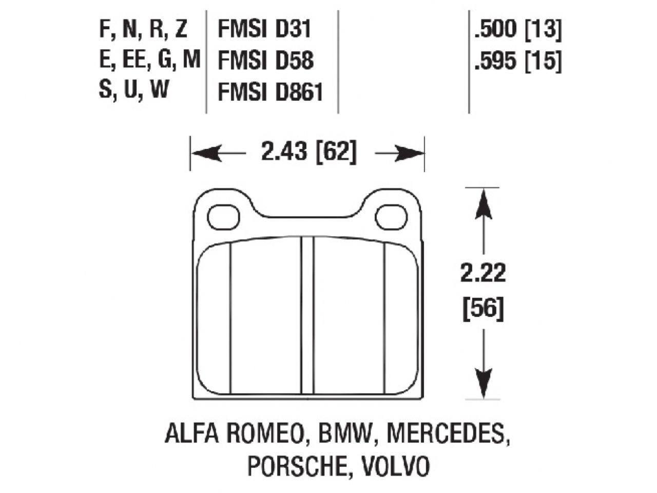 Hawk Brake Pads HB172EE.595 Item Image