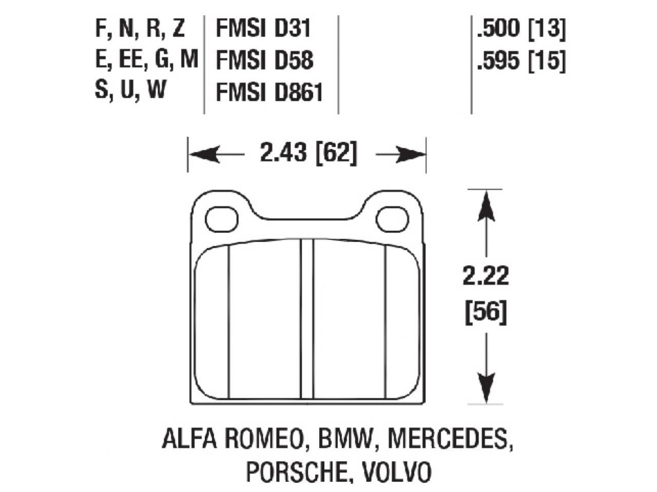 Hawk Brake Pads HB172F.500 Item Image