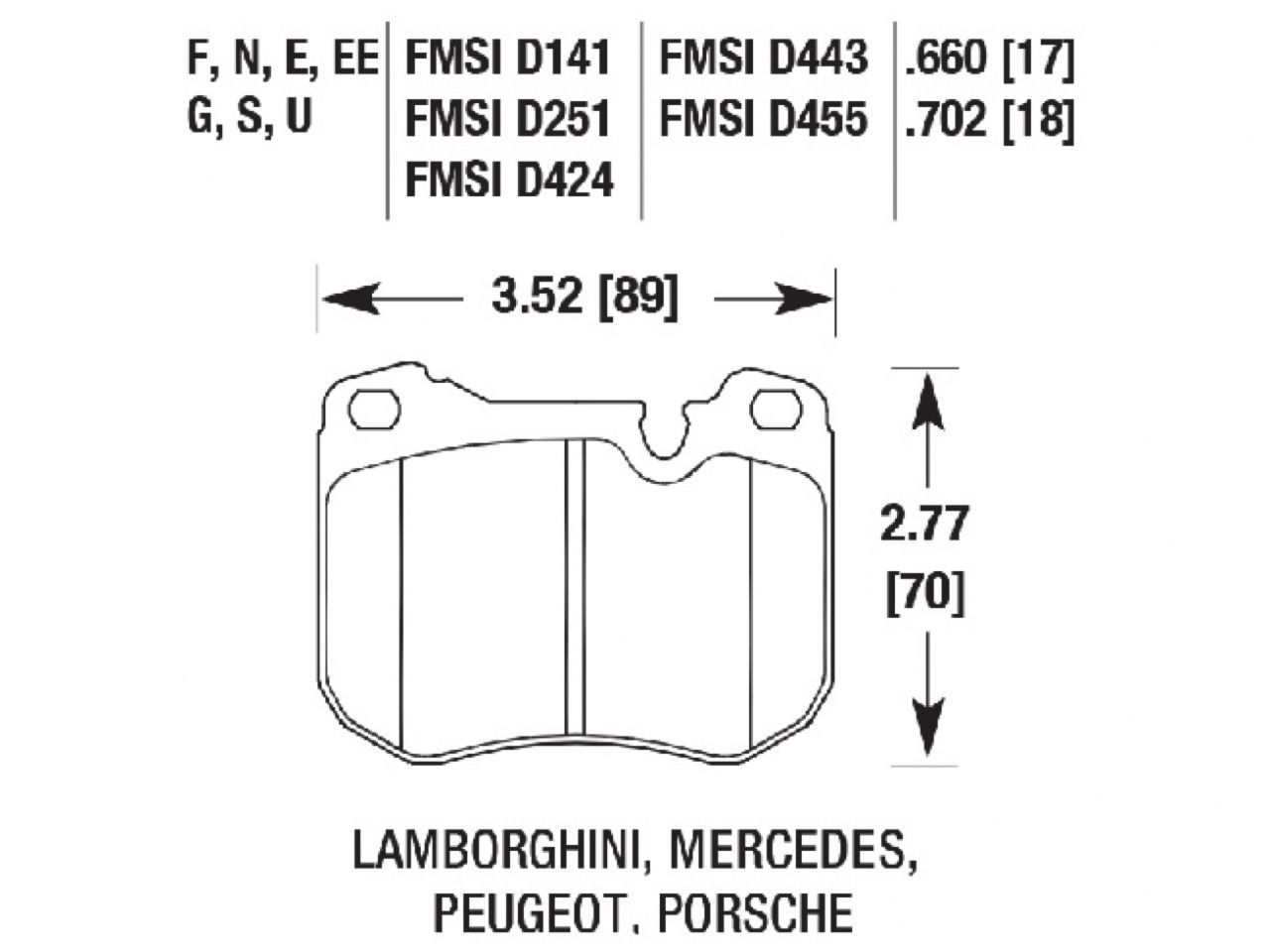 Hawk Brake Pads HB199F.660 Item Image