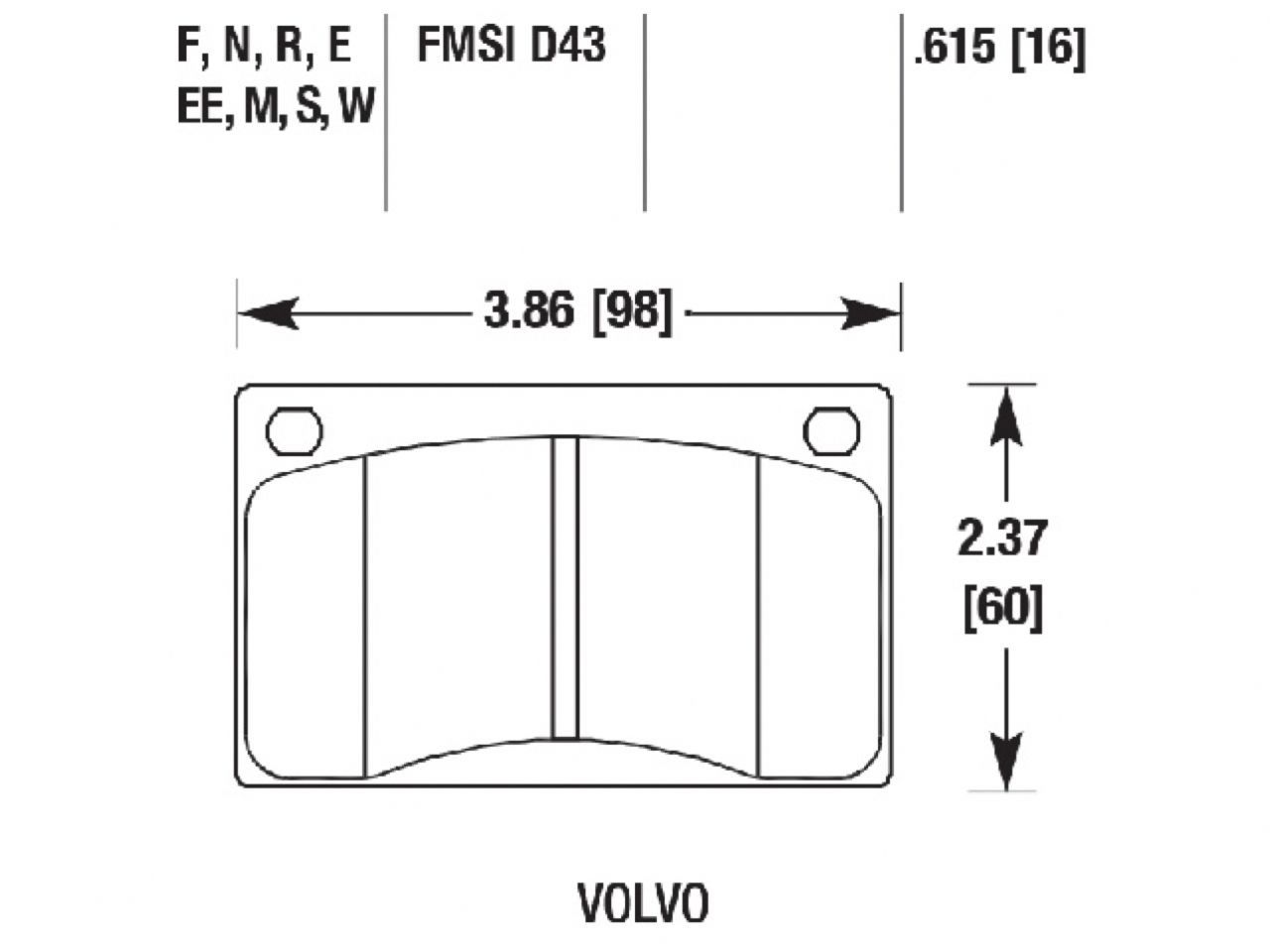 Hawk Brake Pads HB204W.615 Item Image