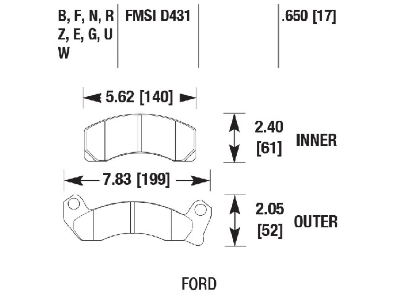 Hawk Brake Pads HB263R.650 Item Image