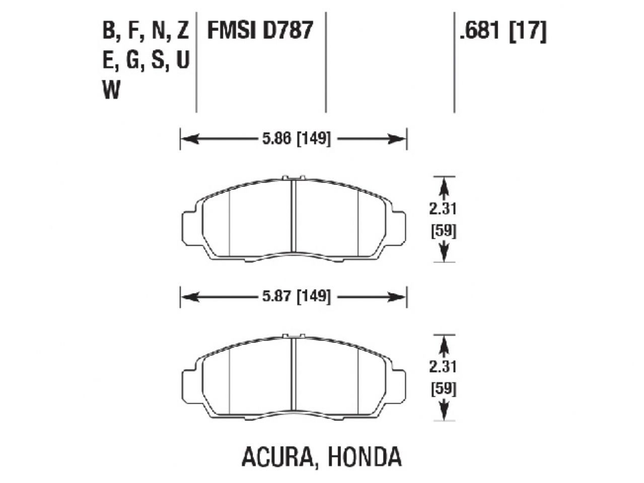 Hawk Brake Pads HB366S.681 Item Image