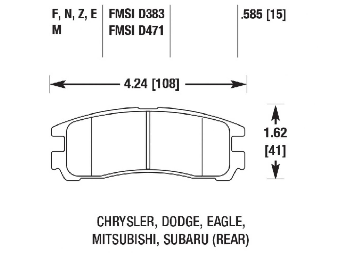 Hawk Brake Pads HB367E.585 Item Image