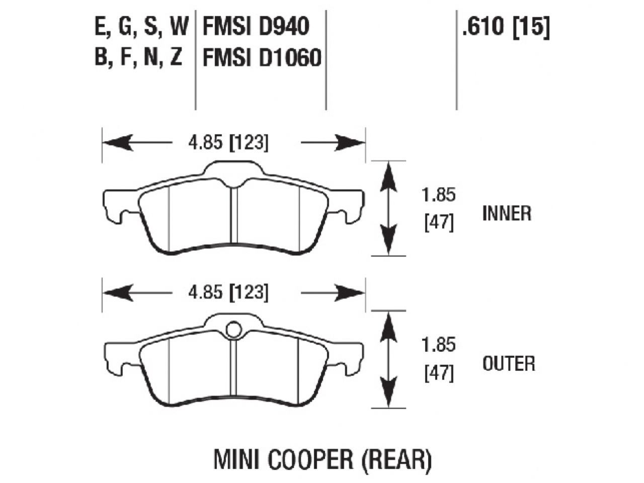 Hawk Brake Pads HB445B.610 Item Image