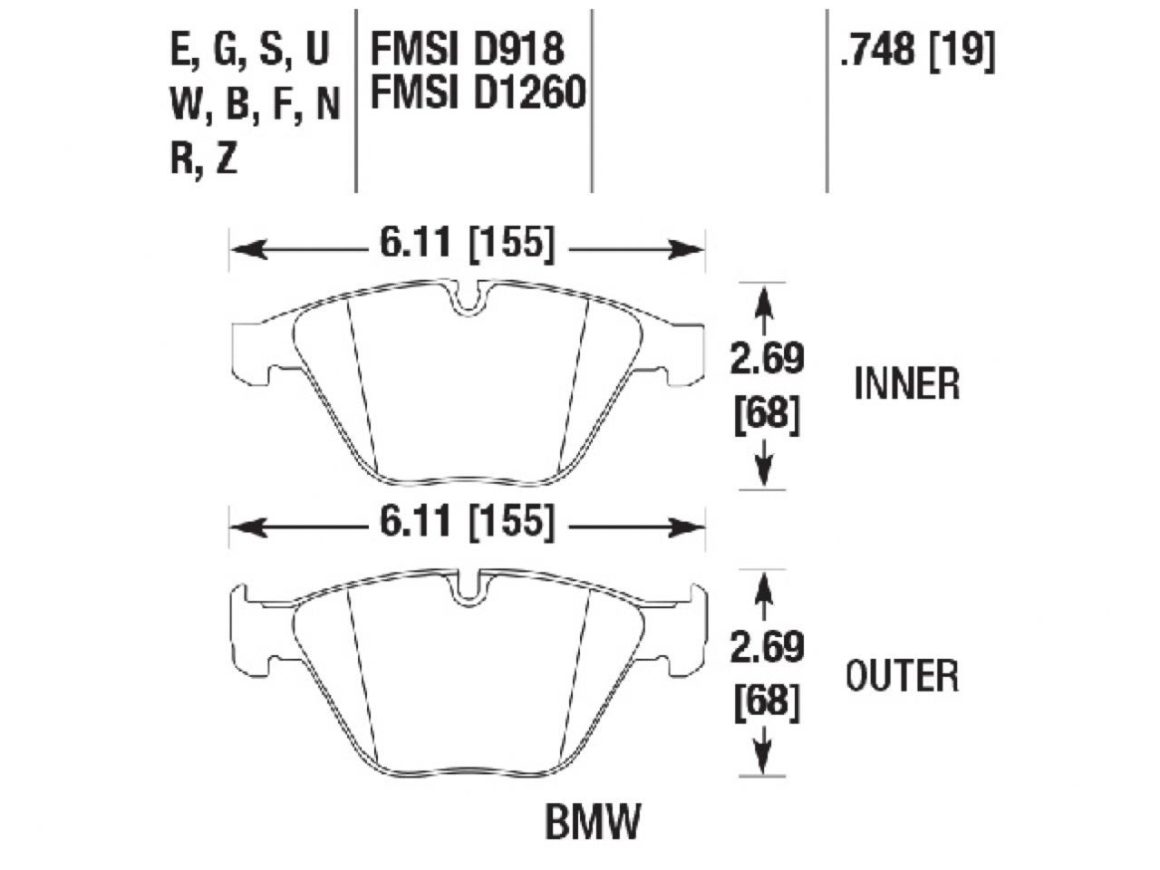 Hawk Brake Pads HB551Q.748 Item Image