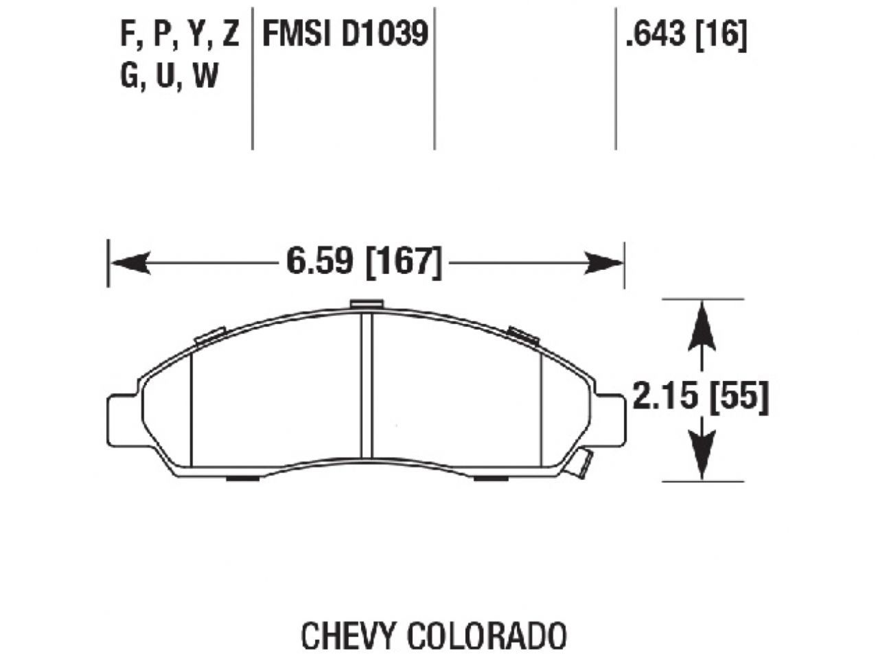 Hawk Brake Pads HB554W.643 Item Image