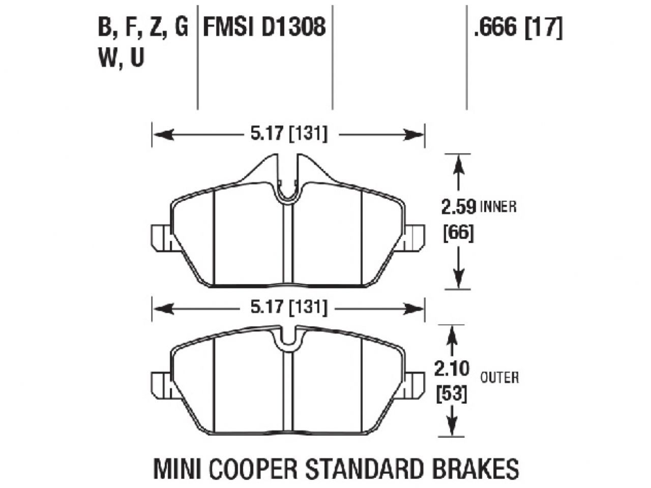 Hawk Brake Pads HB570U.666 Item Image