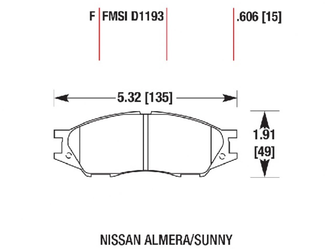 Hawk Brake Pads HB598F.606 Item Image