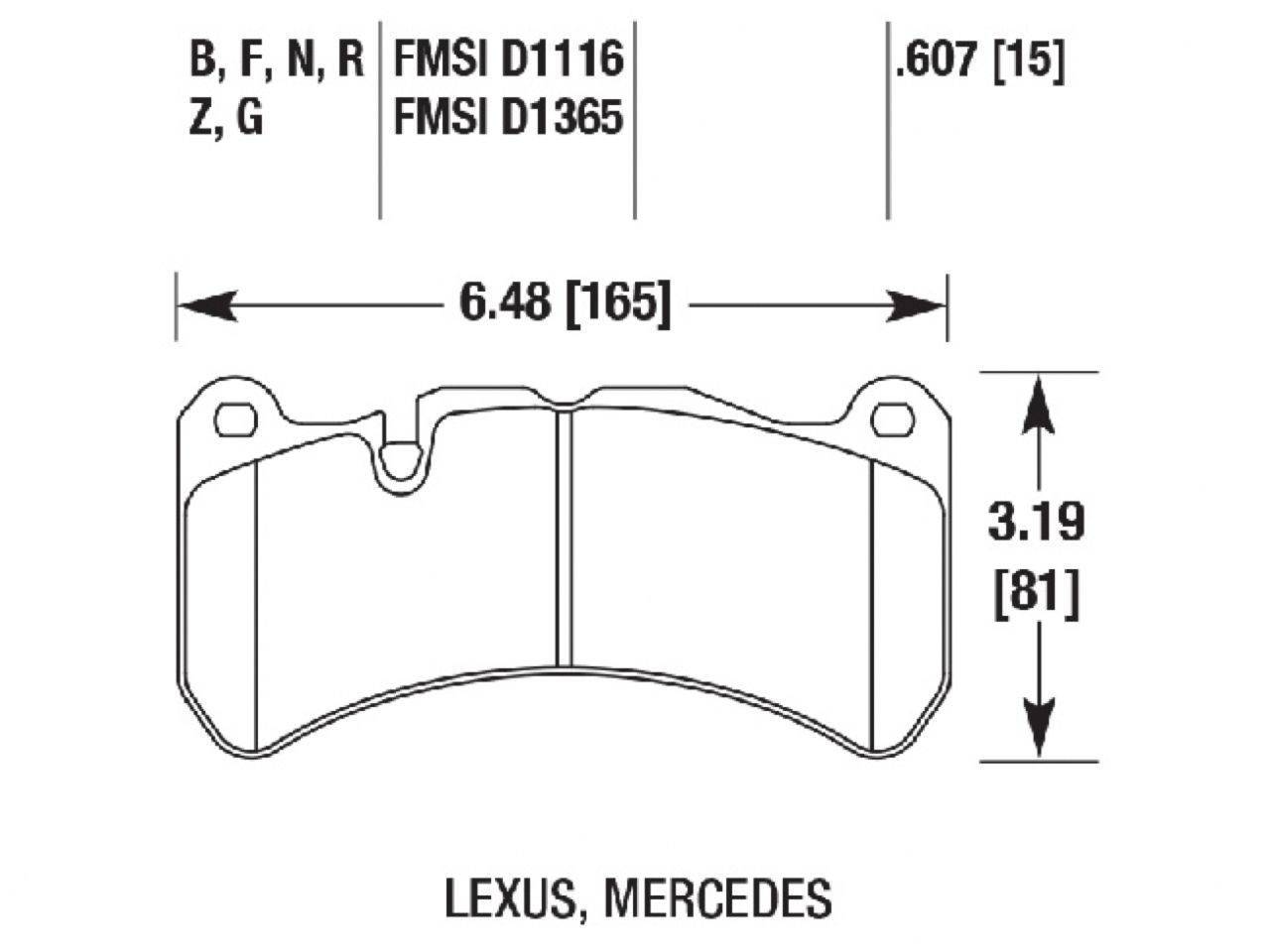 Hawk Brake Pads HB616B.607 Item Image