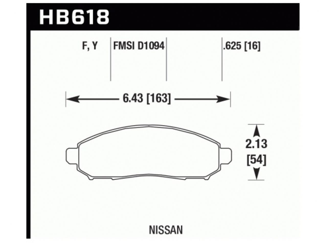 Hawk Brake Pads HB618F.625 Item Image