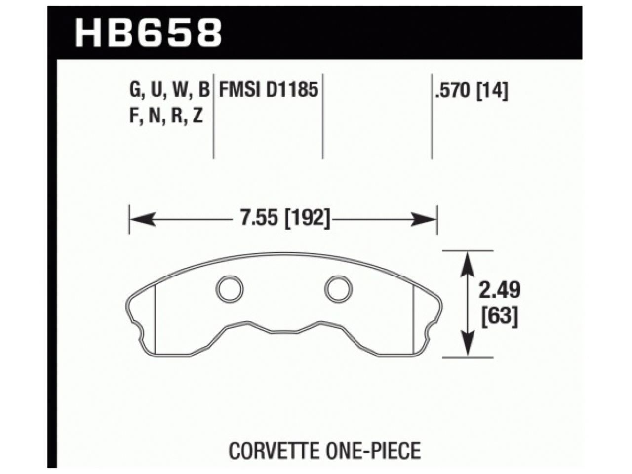 Hawk Brake Pads HB658G.570 Item Image
