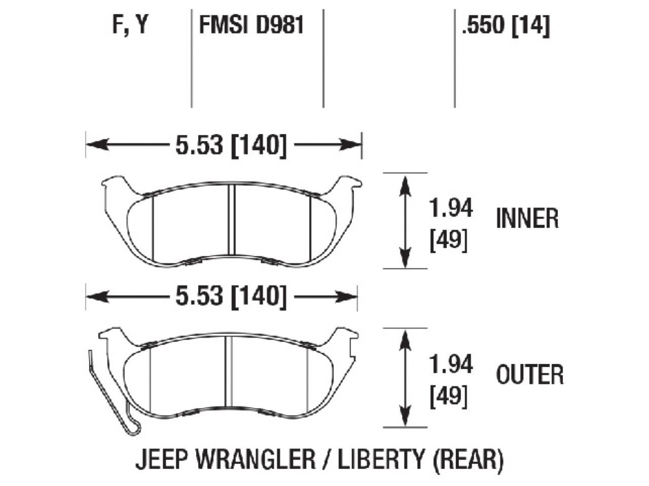 Hawk Brake Pads HB690Y.550 Item Image