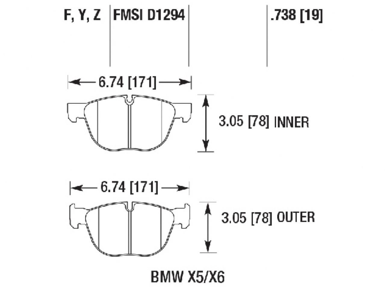 Hawk Brake Pads HB708Y.738 Item Image