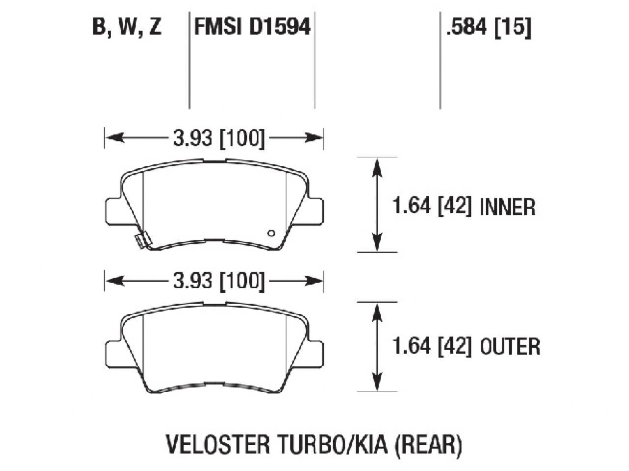 Hawk Brake Pads HB734W.584 Item Image