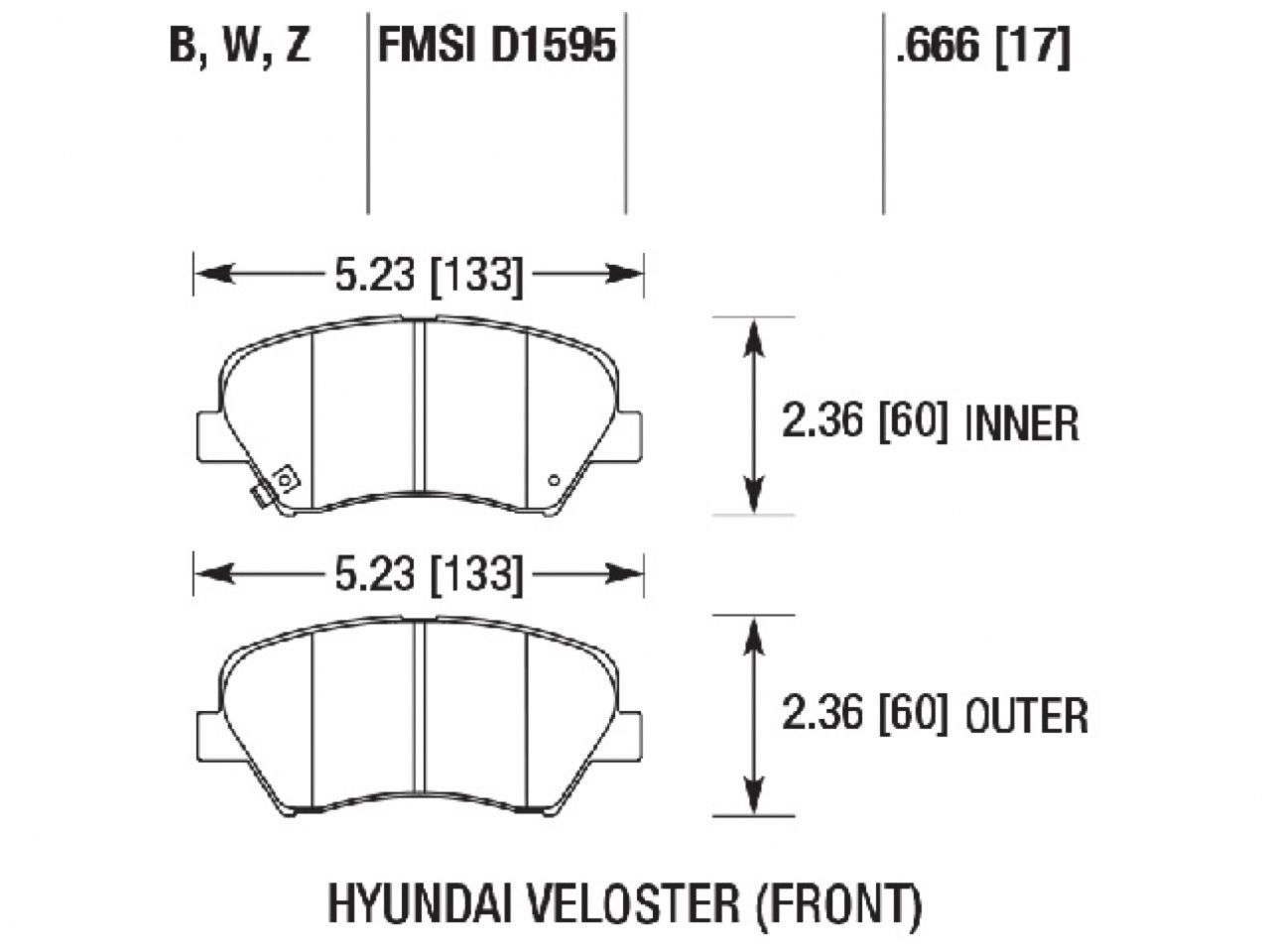 Hawk Brake Pads HB735W.666 Item Image