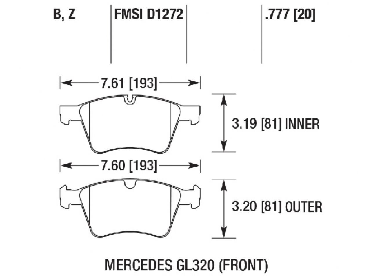 Hawk Brake Pads HB745B.777 Item Image