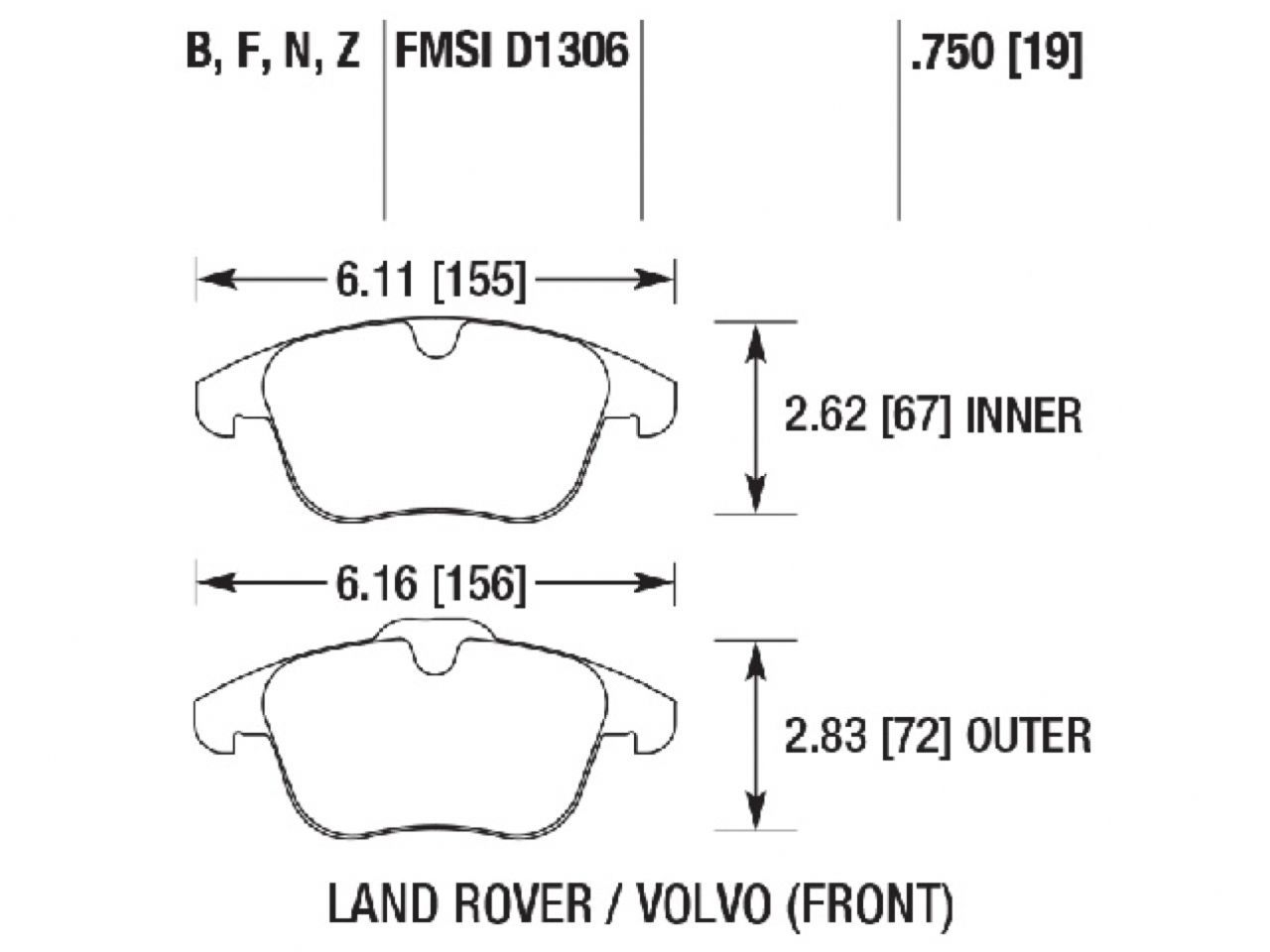 Hawk Brake Pads HB759F.750 Item Image