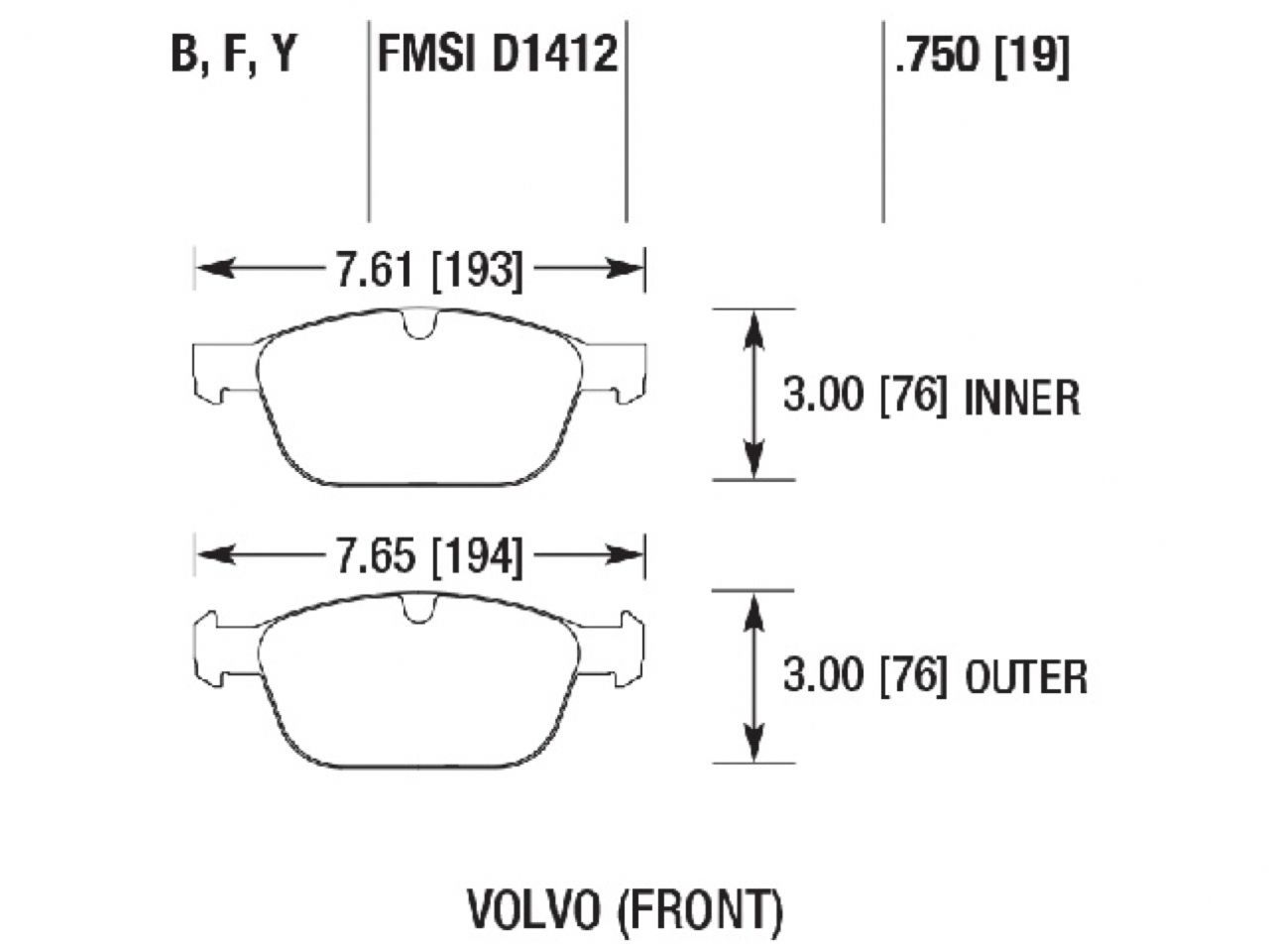 Hawk Brake Pads HB777B.750 Item Image