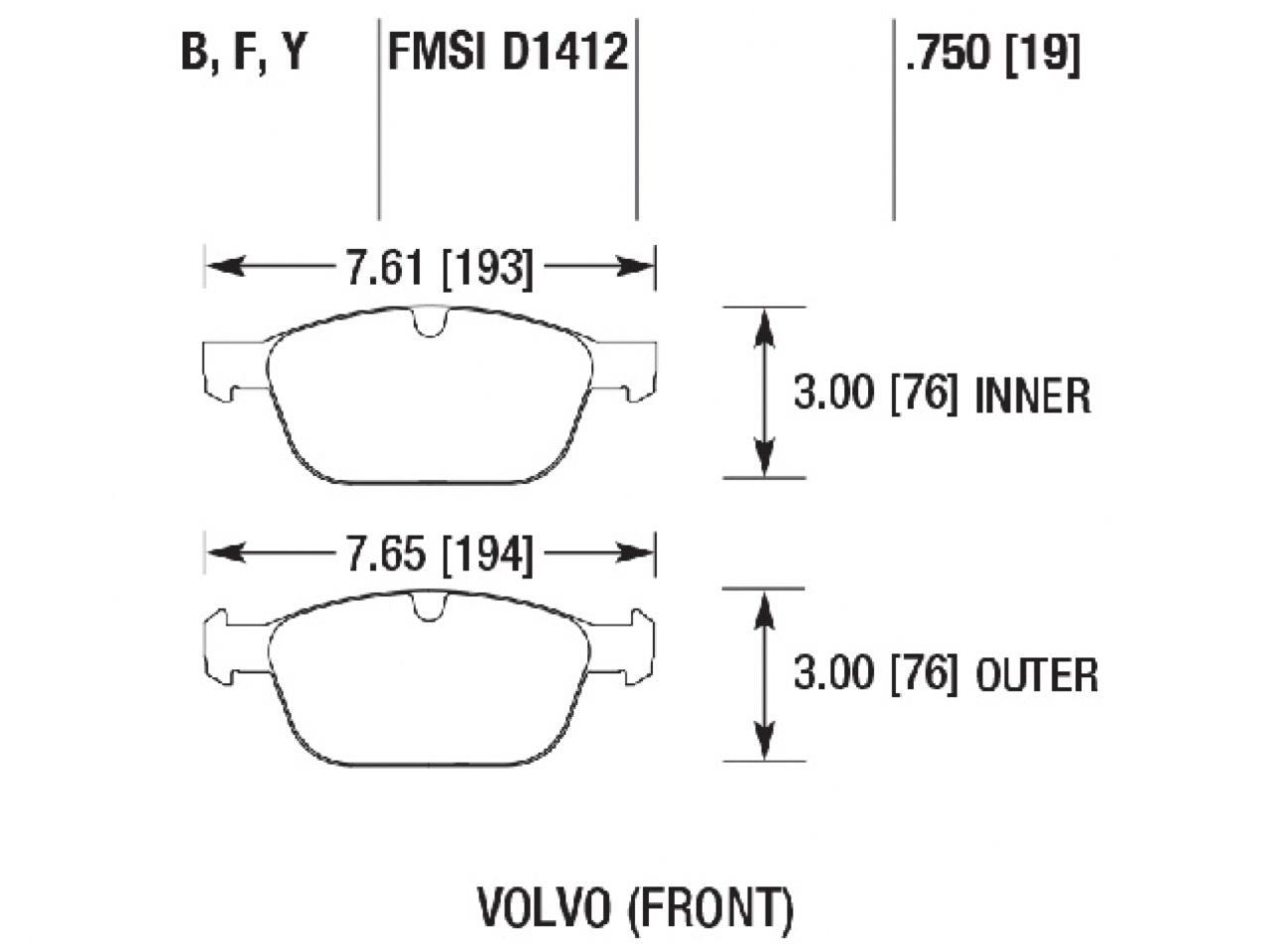 Hawk Brake Pads HB777F.750 Item Image