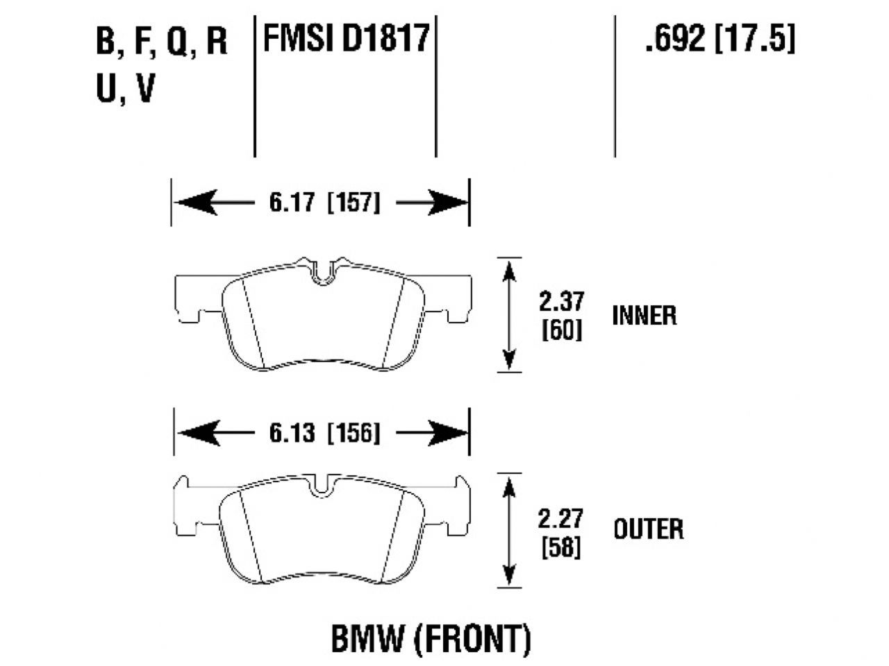 Hawk Brake Pads HB781F.692 Item Image