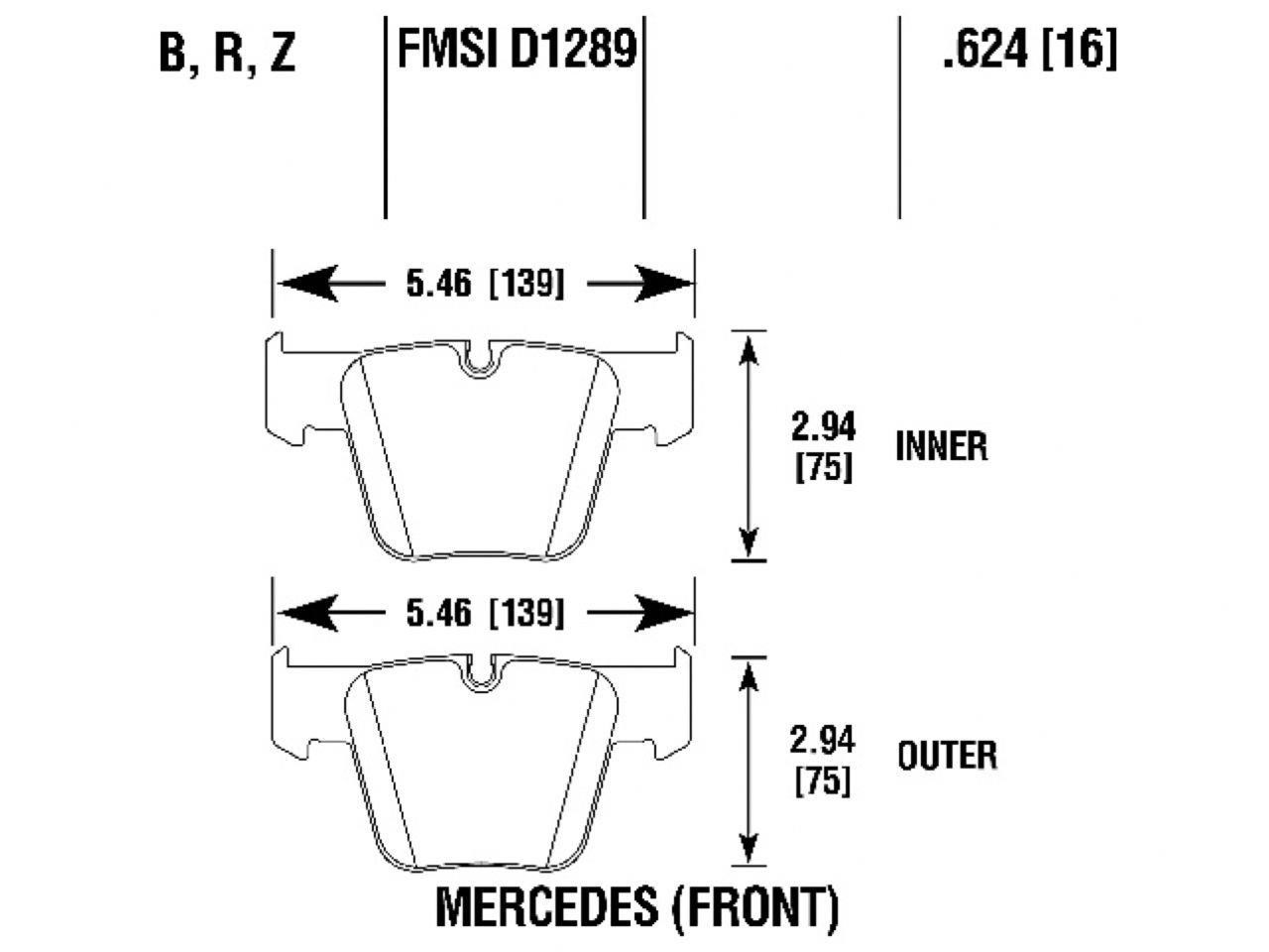 Hawk Brake Pads HB816B.624 Item Image