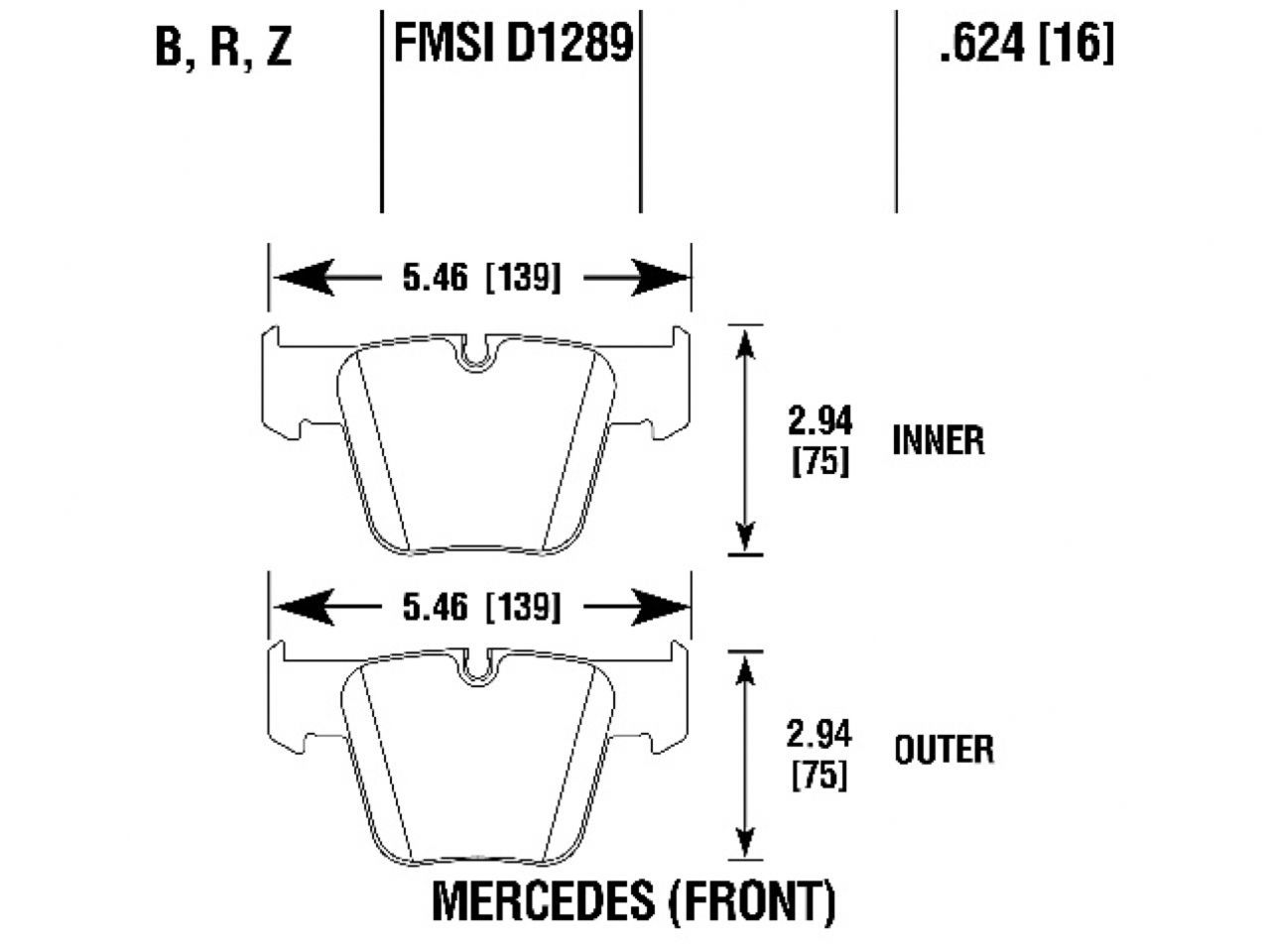 Hawk Brake Pads HB816R.624 Item Image