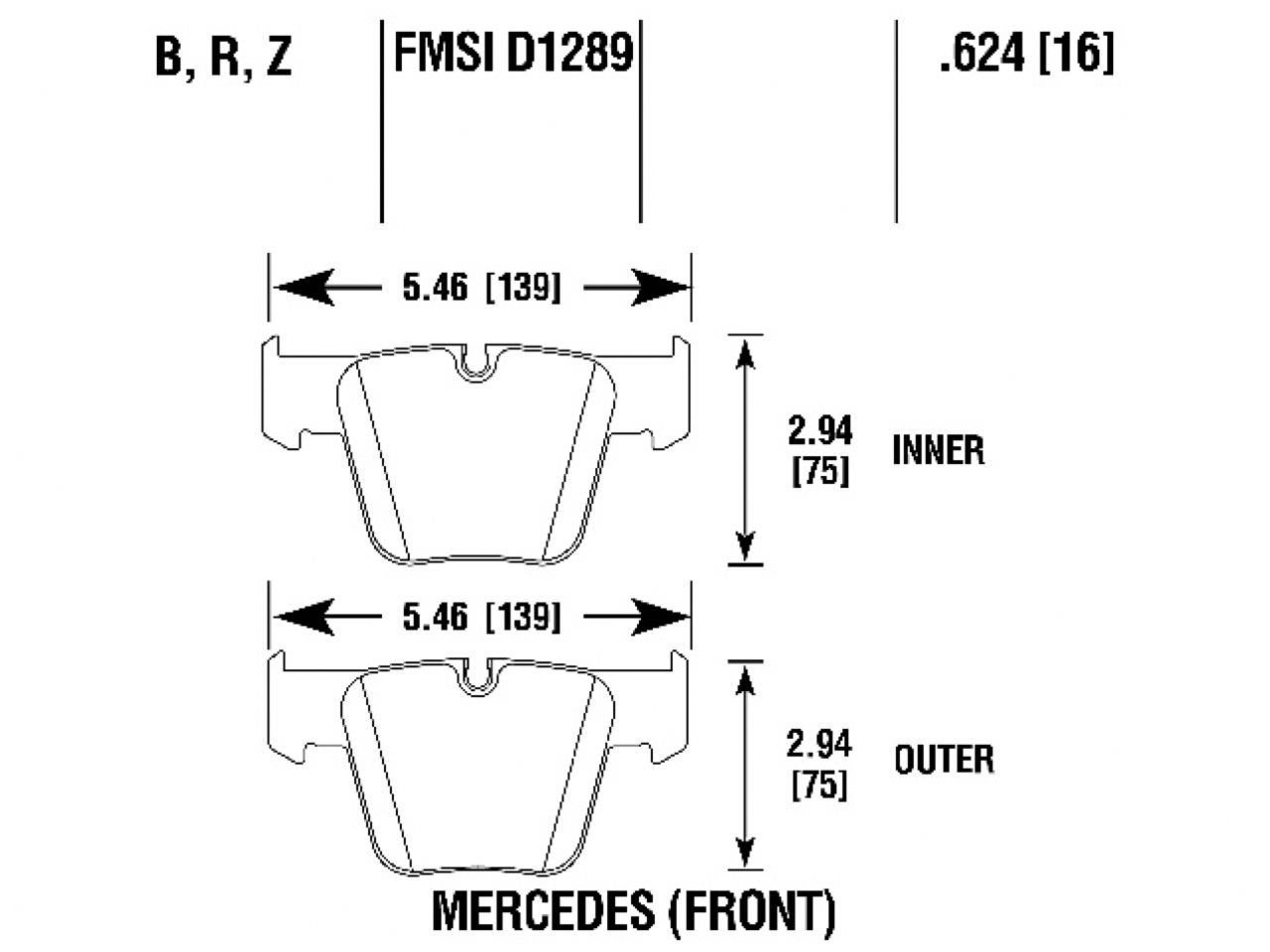 Hawk Brake Pads HB816Z.624 Item Image