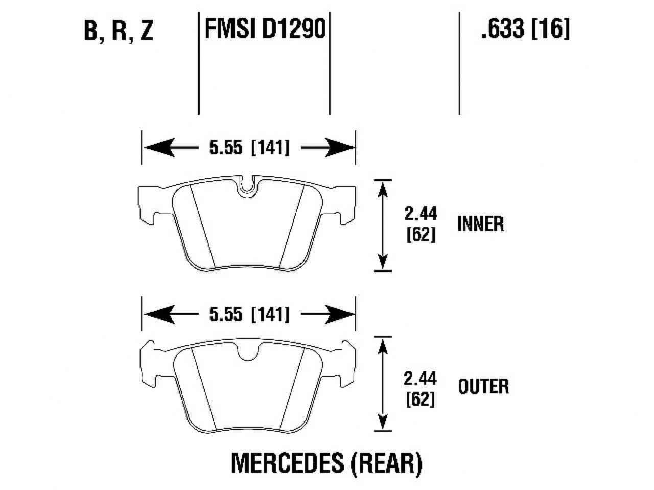 Hawk Brake Pads HB817B.633 Item Image