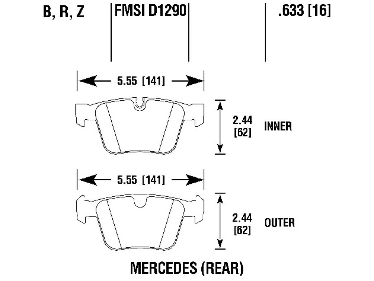 Hawk Brake Pads HB817R.633 Item Image