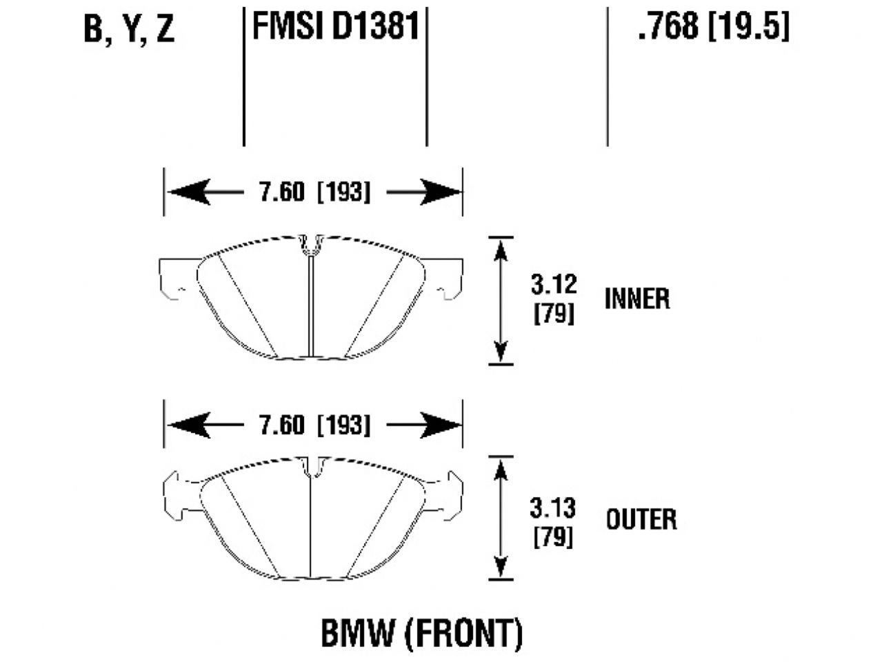 Hawk Brake Pads HB818B.768 Item Image