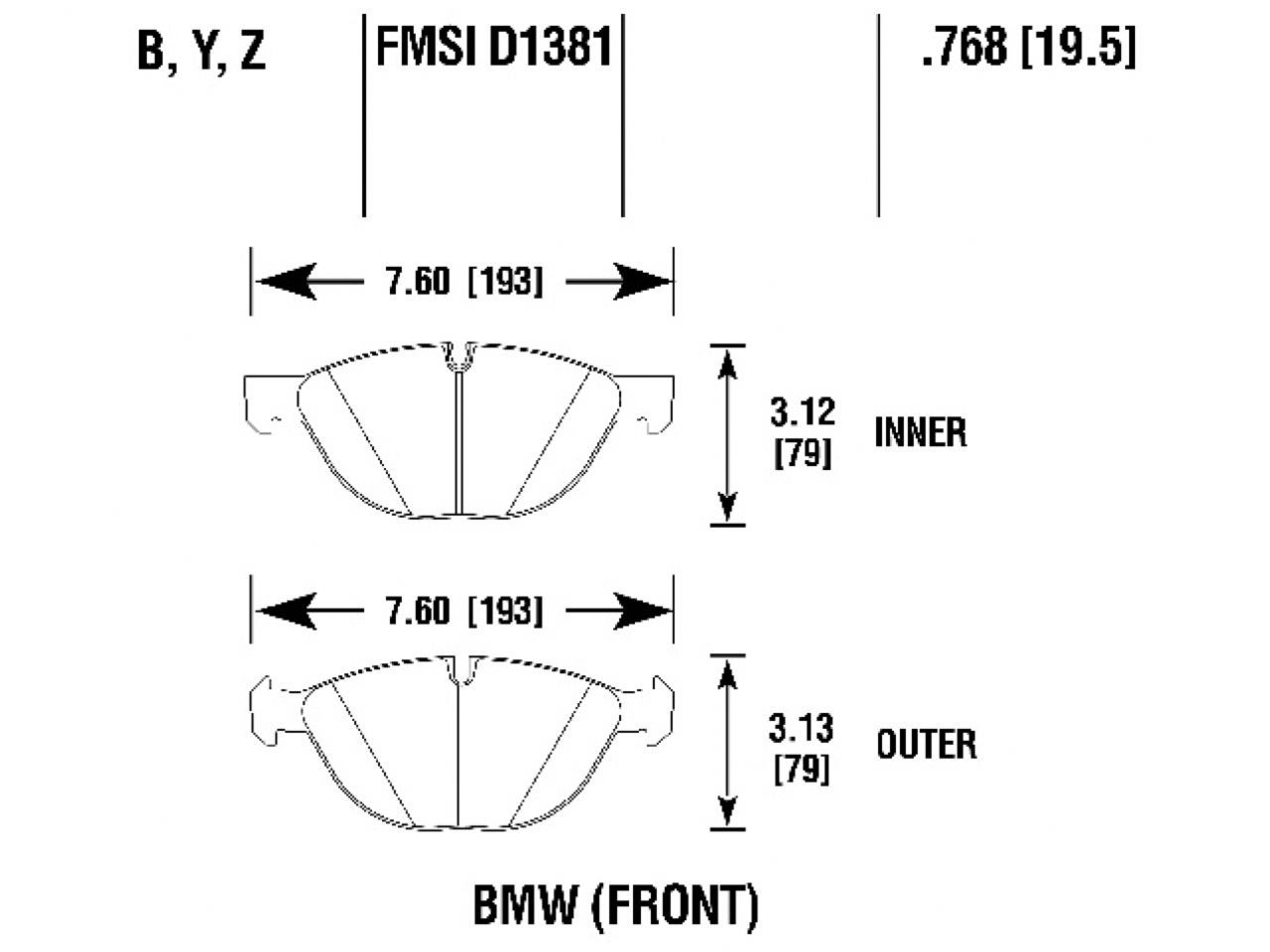 Hawk Brake Pads HB818Y.768 Item Image