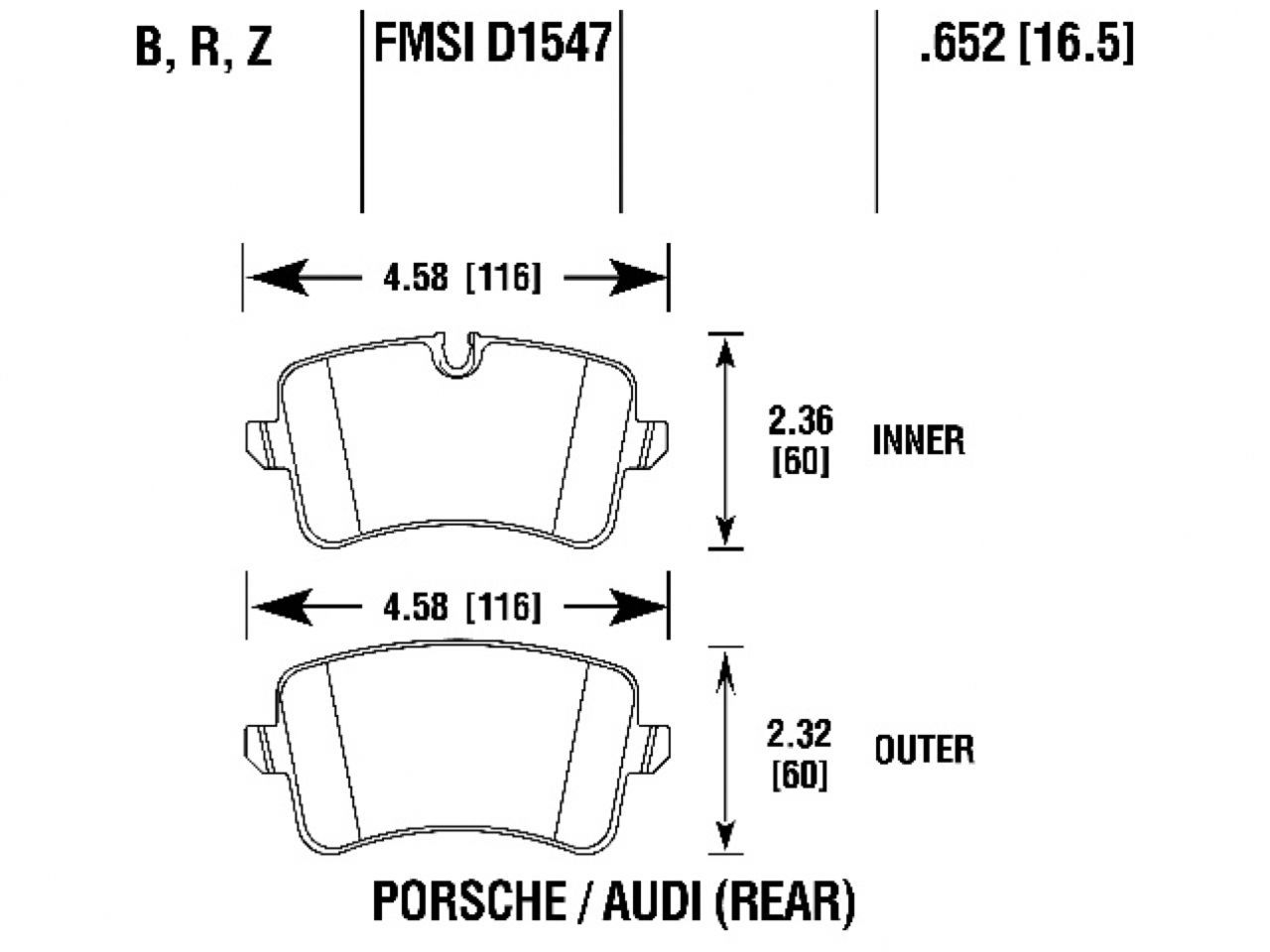 Hawk Brake Pads HB823B.652 Item Image