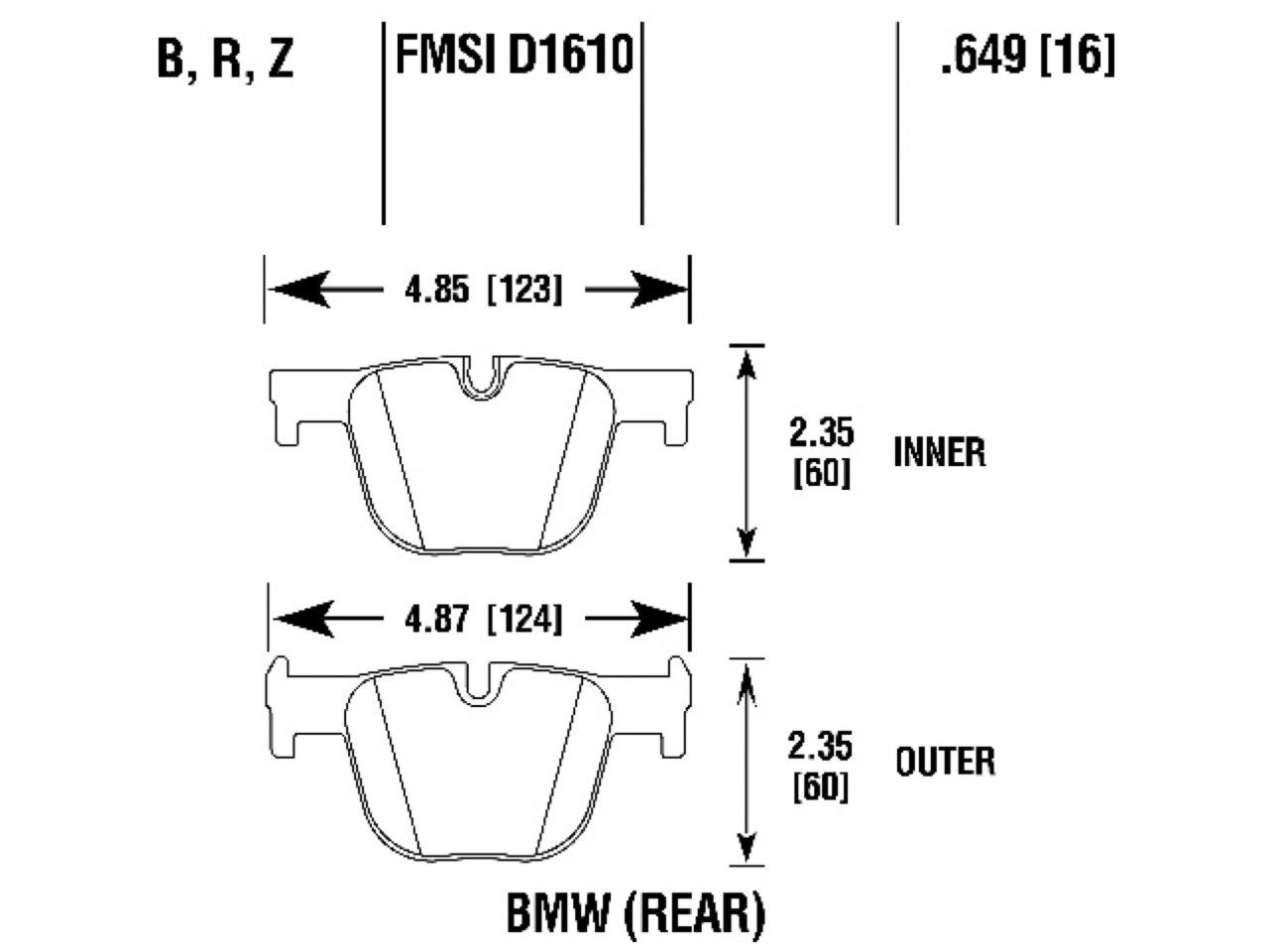 Hawk Brake Pads HB825B.649 Item Image