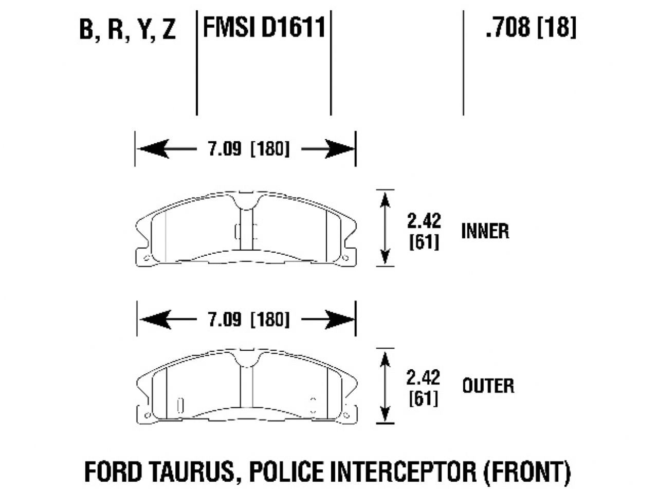 Hawk Brake Pads HB826R.708 Item Image