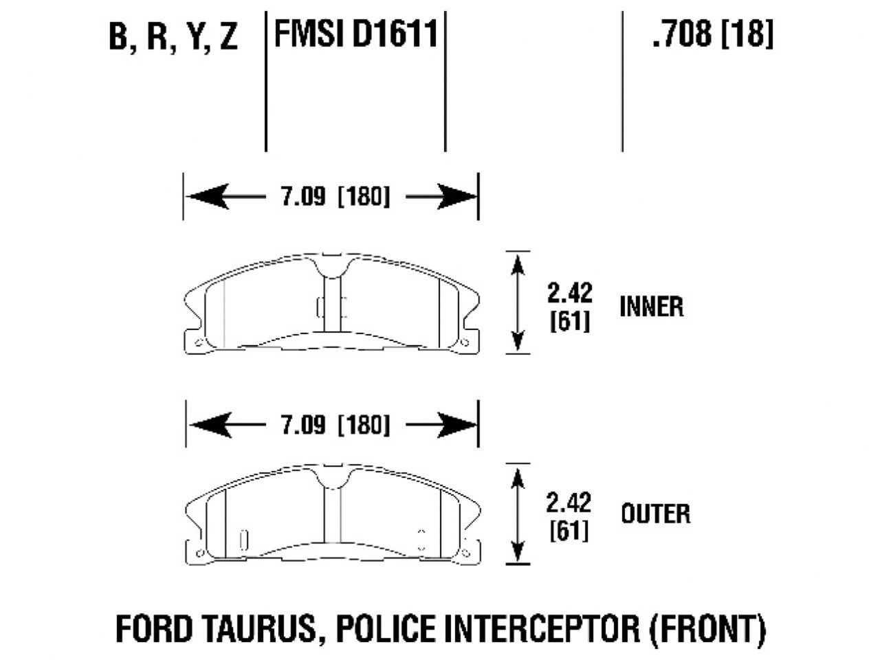 Hawk Brake Pads HB826Z.708 Item Image