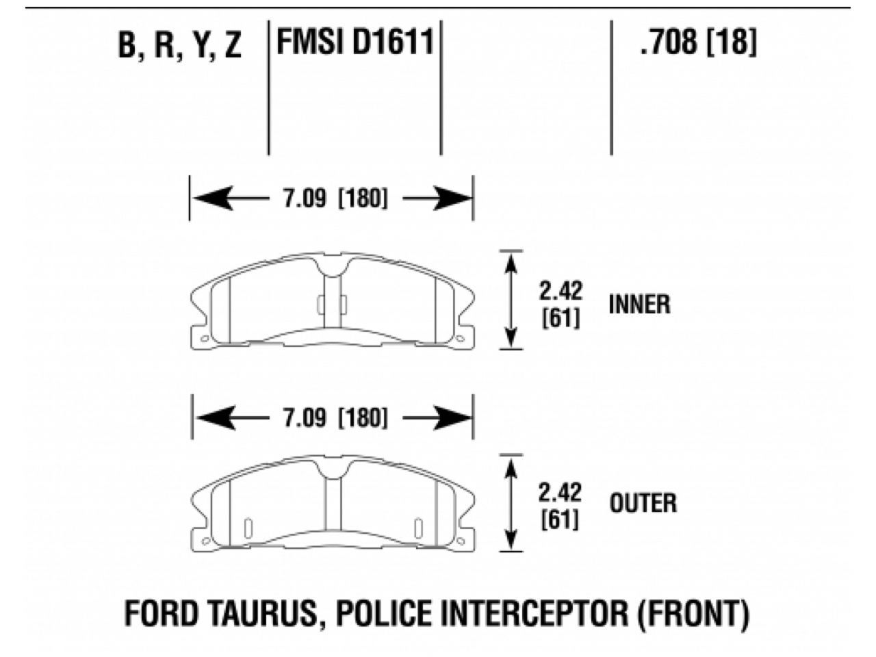 Hawk Brake Pads HB826Y.708 Item Image