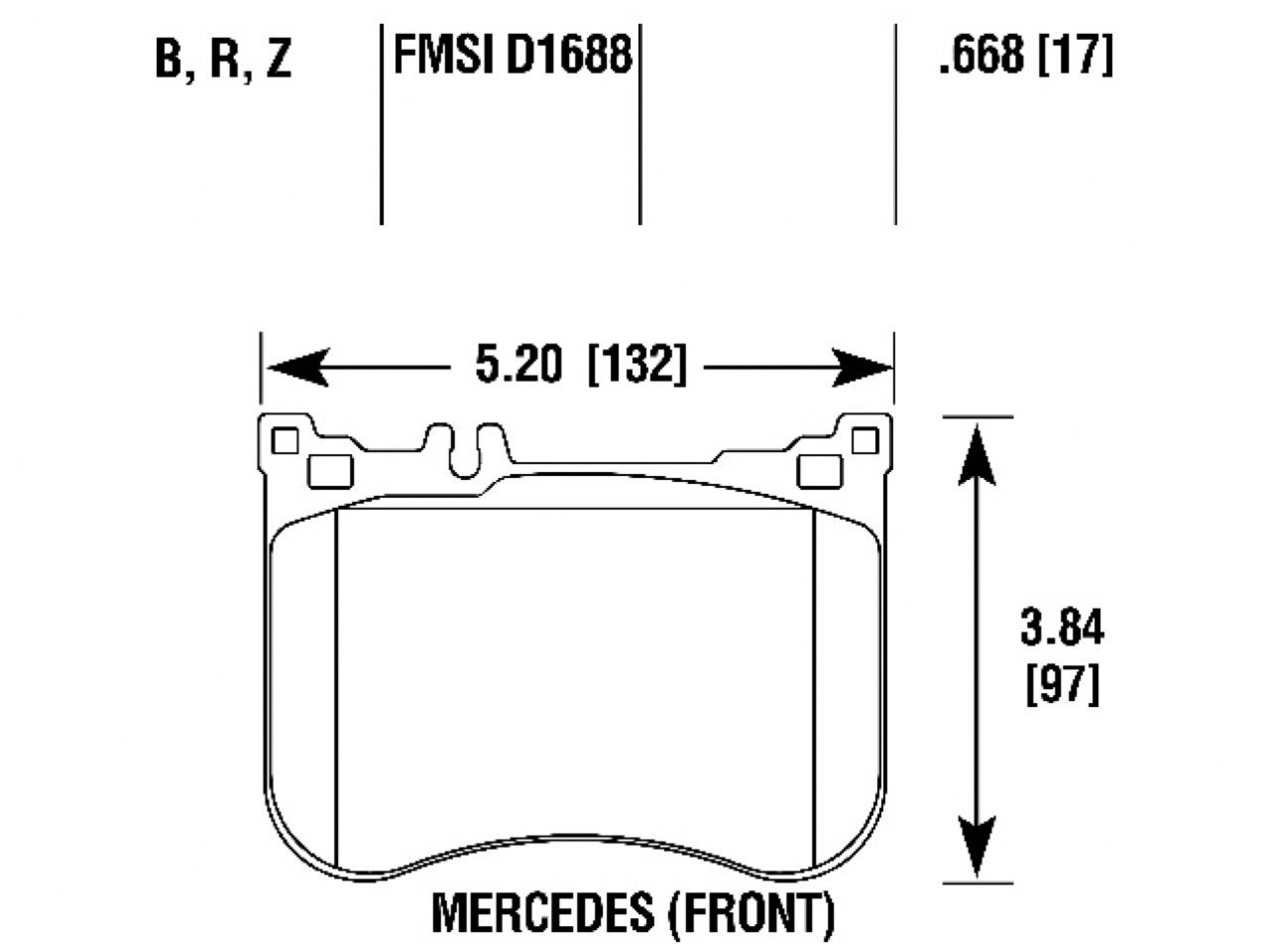 Hawk Brake Pads HB832R.668 Item Image