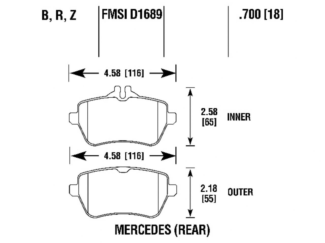 Hawk Brake Pads HB833B.700 Item Image